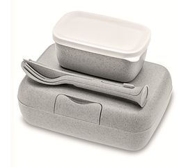 Набор ланч-боксов и столовых приборов Candy Ready, Organic, серый, 2 шт., Koziol