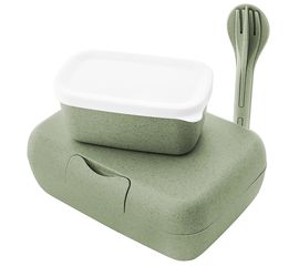 Набор ланч-боксов и столовых приборов Candy Ready, Organic, зеленый, 2 шт., Koziol