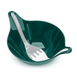 Салатник с приборами Leaf, 4 л, бело-серый, Koziol