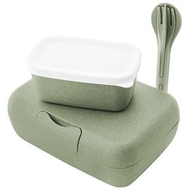 Набор ланч-боксов и столовых приборов Candy Ready, Organic, зеленый, 2 шт., Koziol