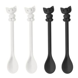 Набор ложек Miaou, черно-белый, 4 шт., Koziol