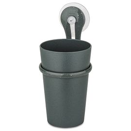 Стакан для зубных щеток на присоске Loop, Organic, темно-серый, Koziol