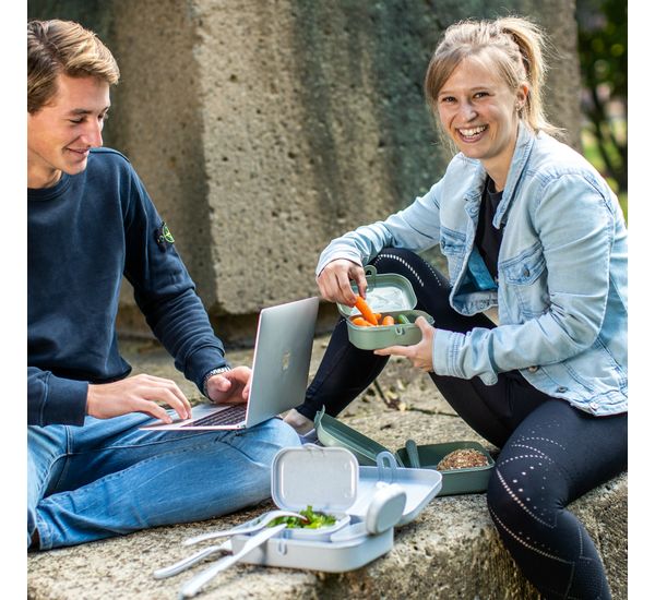 Набор ланч-боксов и столовых приборов Pascal, Organic, серый, 3 шт., Koziol, изображение 4