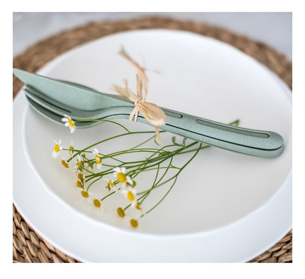 Набор столовых приборов Klikk, Organic, серый, 3 пред., Koziol, изображение 3