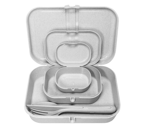 Набор ланч-боксов и столовых приборов Pascal, Organic, серый, 3 шт., Koziol, изображение 7