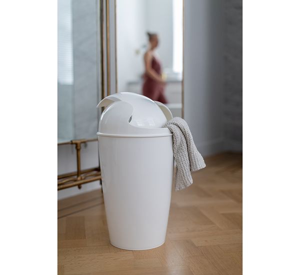 Корзина для мусора с крышкой Del Organic, 30 л, молочная, Koziol, изображение 2