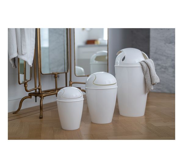 Корзина для мусора с крышкой Del Organic, 30 л, молочная, Koziol, изображение 4