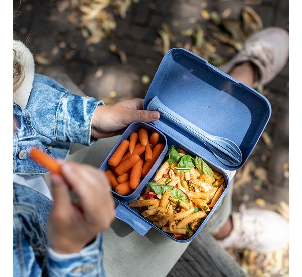 Набор ланч-боксов и столовых приборов Candy Ready, Organic, синий, 2 шт., Koziol, изображение 2