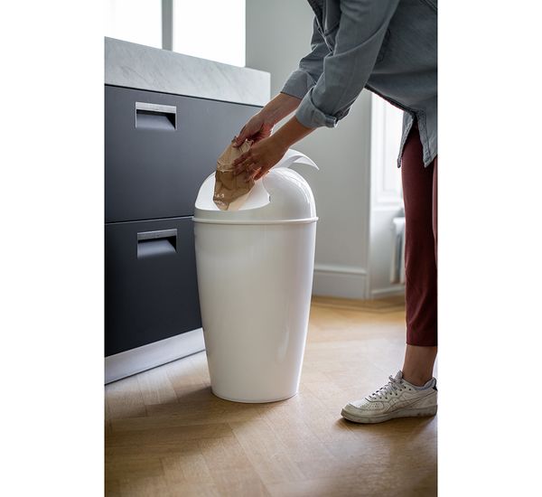 Корзина для мусора с крышкой Del Organic, 30 л, молочная, Koziol, изображение 5