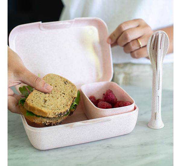 Набор ланч-боксов и столовых приборов Candy Ready, Organic, розовый, 2 шт., Koziol, изображение 2