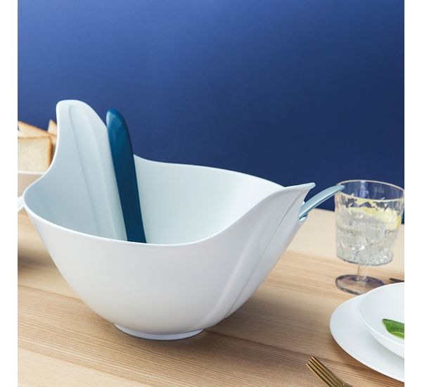 Салатник с приборами Leaf, 4 л, бело-серый, Koziol, изображение 4