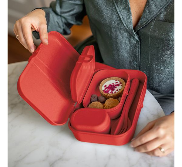 Набор ланч-боксов и столовых приборов Pascal, Organic, красный, 3 шт., Koziol, изображение 2