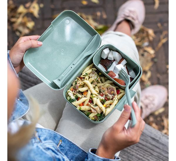 Набор ланч-боксов и столовых приборов Candy Ready, Organic, зеленый, 2 шт., Koziol, изображение 2