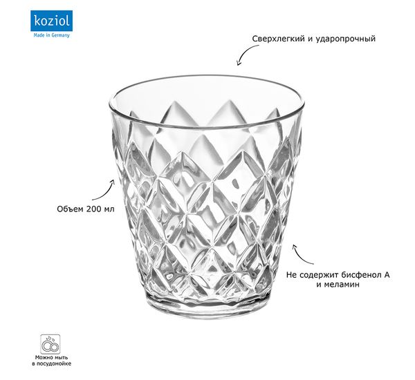 Стакан Crystal, 200 мл, Koziol, изображение 5