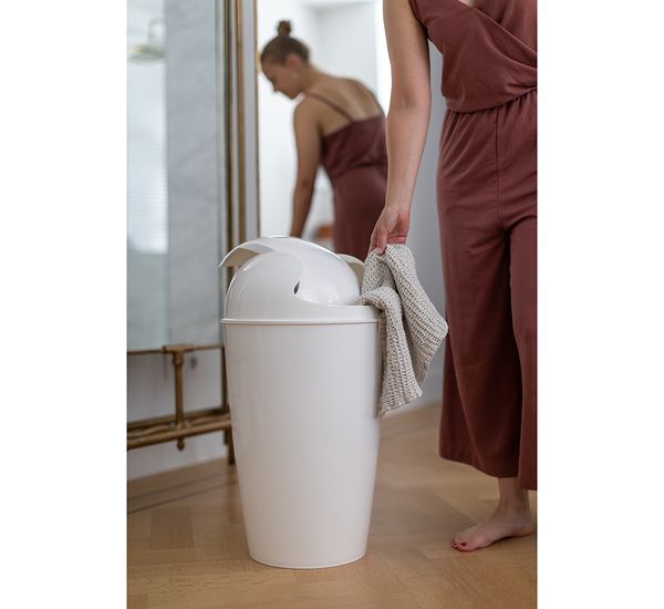 Корзина для мусора с крышкой Del Organic, 30 л, молочная, Koziol, изображение 11