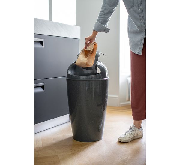 Корзина для мусора с крышкой Del Organic, 30 л, темно-серая, Koziol, изображение 5