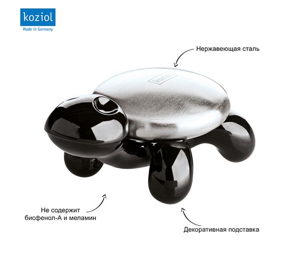 Металлическое мыло c подставкой Amanda, черное, Koziol, изображение 3