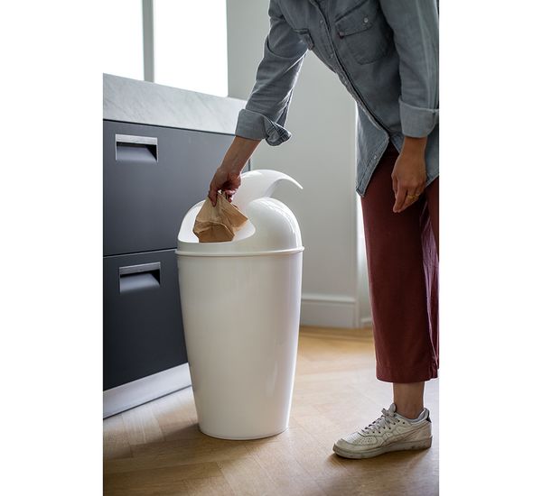 Корзина для мусора с крышкой Del Organic, 30 л, песочная, Koziol, изображение 6