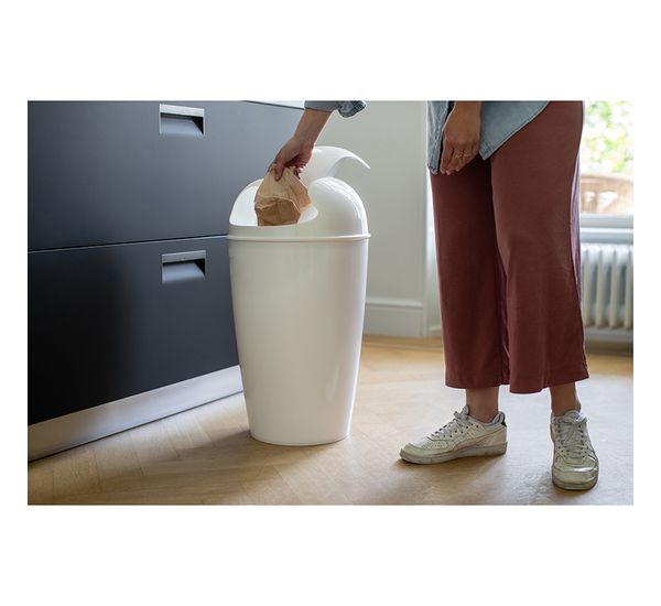 Корзина для мусора с крышкой Del Organic, 30 л, песочная, Koziol, изображение 7