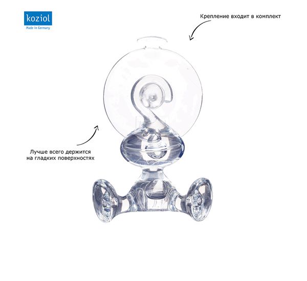 Крючок для душа настенный Moritz, прозрачный, Koziol, изображение 2