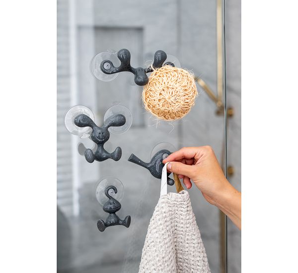 Крючок для душа настенный Moritz, Organic, темно-серый, Koziol, изображение 3