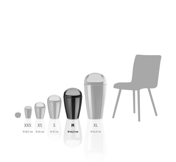 Корзина для мусора с крышкой Del, 12 л, черная, Koziol, изображение 5