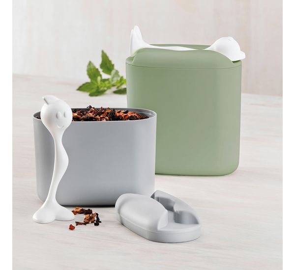 Банка для сыпучих продуктов с ложкой Hot Stuff, Organic, 1,5 л, зеленая, Koziol, изображение 6