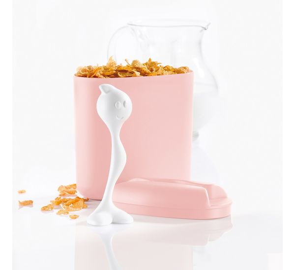 Банка для сыпучих продуктов с ложкой Hot Stuff, 1,5 л, серая, Koziol, изображение 2