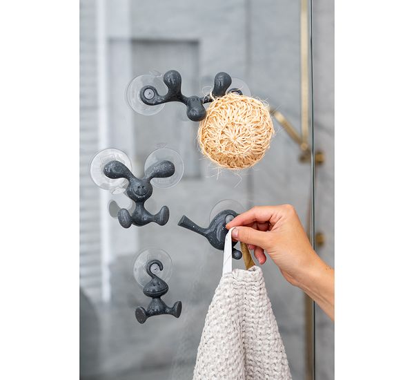 Крючок для душа настенный Sven, Organic, темно-серый, Koziol, изображение 4