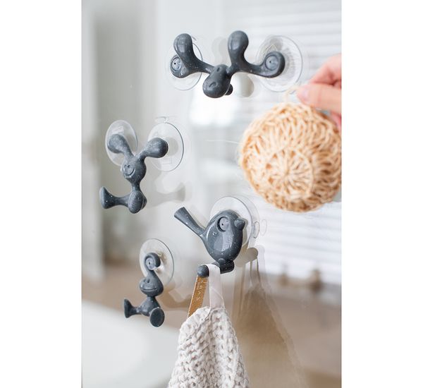 Крючок для душа настенный Sven, Organic, темно-серый, Koziol, изображение 2